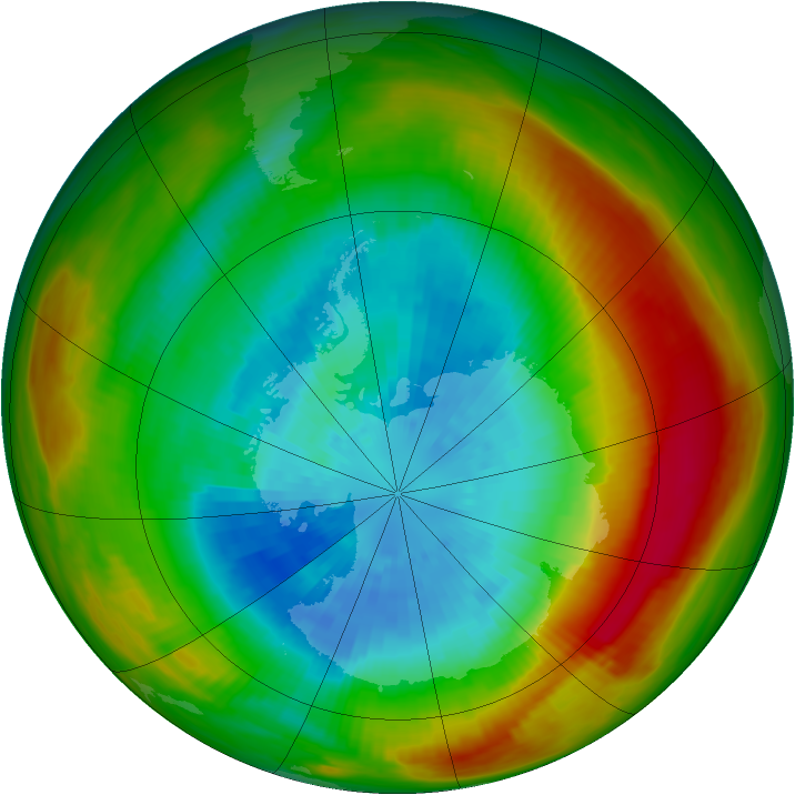 Antarctic ozone map for 21 September 1981